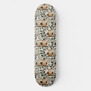 Uil en Bosblad Patroon Skateboard