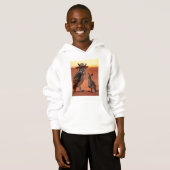 uil en kangoeroe pullover hoodie (Voorkant volledig)