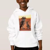 uil en kangoeroe pullover hoodie (Voorkant)