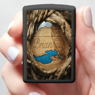 Uil en River Wood Art