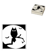 Uil en vleermuizen silhouet kunst stempel (Gestempeld)