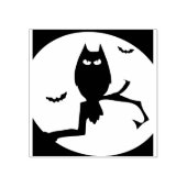 Uil en vleermuizen silhouet kunst stempel (Afrduk)