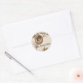 Uil en Vogel Bookplate Ronde Sticker (Envelop)