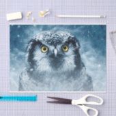 Uil en winter Sneeuw Nacht Tissuepapier (Craft)