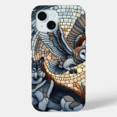 Uil en Wolf Mozaïek Ai Art Case-Mate iPhone Case (Achterkant)