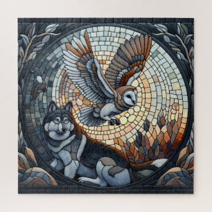 Uil en Wolf Mozaïek Ai Kunst Legpuzzel
