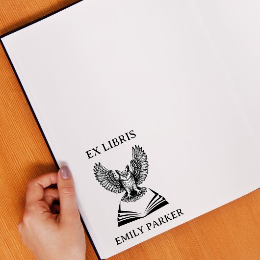 Uil Ex Libris Custom Name Bookplate Rubberstempel