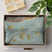 Uil familie op een tak tissuepapier (Geschenk)