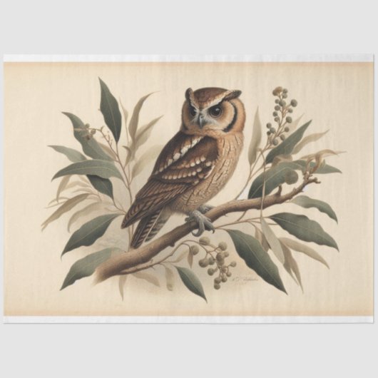  uil Fauna Flora Decoupage Tissuepapier (Voorkant)