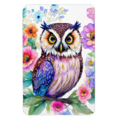 Uil Floral Artistic Waterverf Magneet (Verticaal)