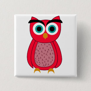 Uil Foto Print Vierkante Button 5,1 Cm
