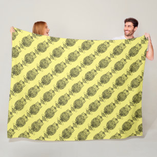 Uil (geel) - Fleece deken