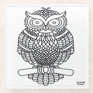 Uil - Glas Onderzetter
