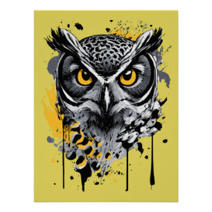 Uil Head - Uil Poster - Schattige Uil Poster Perfect Poster