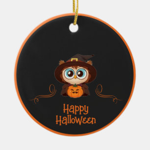 Uil/Herfst/Herfst/Halloween/pompoen Keramisch Ornament