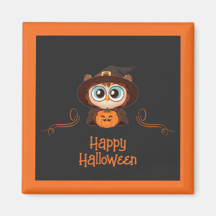 Uil/Herfst/Herfst/Halloween/pompoen Magneet