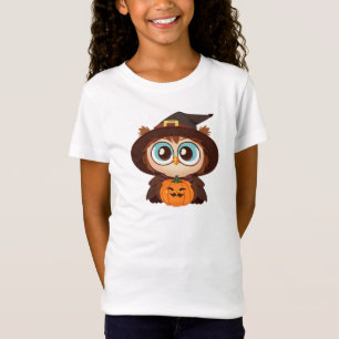 Uil/Herfst/Herfst/Halloween/pompoen T-shirt