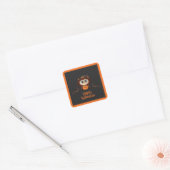 Uil/Herfst/Herfst/Halloween/pompoen Vierkante Sticker (Envelop)