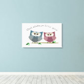Uil houdt altijd van je, Schattigee Uilen Canvas P (Insitu (Houten vloer))