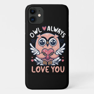 Uil houdt altijd van jou - Valentijnsdag iPhone 11 Hoesje