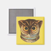 uil illustratie mosterd advertentie magneet (Voorkant / Achterkant)