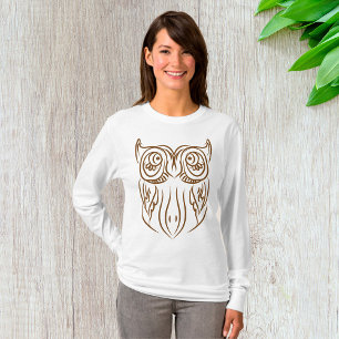 Uil Illustratie Vrouwen Lange-Sleeve T-shirt