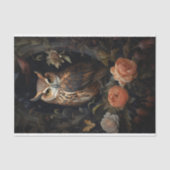 Uil in bloemen 1 Decoupage papier (Voorkant)