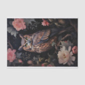 Uil in bloemen 2 Decoupage papier (Voorkant)