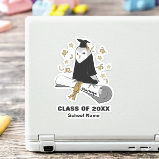 Uil in de kleuterschool / kleuterschool Afstuderen Sticker
