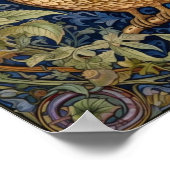 Uil in de tuin William Morris stijl Poster (Hoek)