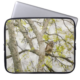 Uil in een boom Natuur kunst laptophoes Laptop Sleeve