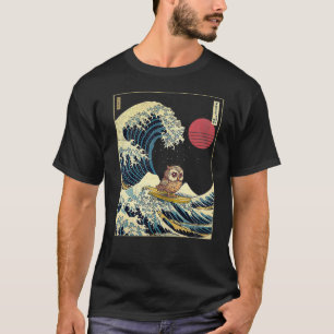 Uil Japans Kanagawa Wave Funny Surf Dier T-shirt