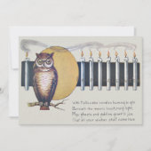 Uil kaarsen Volle Maan Halloween Kaart (Voorkant)