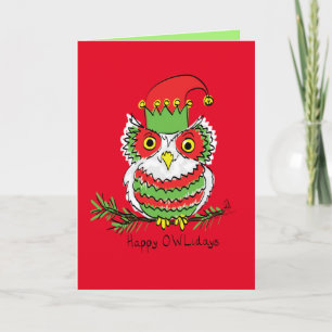 Uil Kerst Mooie Grappige Feestdagen Kaart