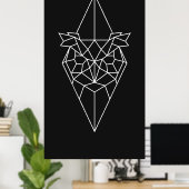 Uil kunst geometrisch ontwerp dier modern abstract poster (Thuiskantoor)