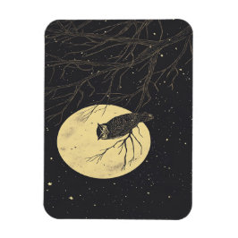  uil kunst onder een maanverlichte hemel magneet