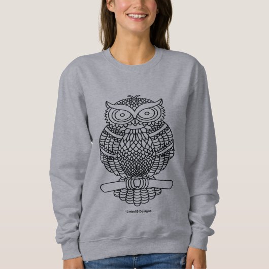 Uil (levendig) - Dames sweatshirt (Voorkant)