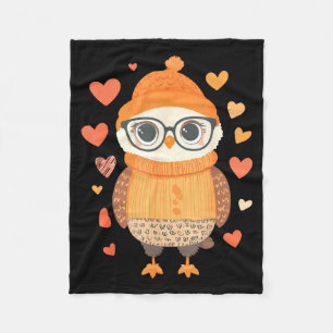 Uil Liefhebber Hart Meisjes Valentijnsdag Vrouwen Fleece Deken