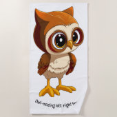 Uil-mazing kind, hier! v6 | strandlaken (Voorkant)