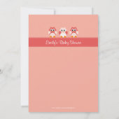 Uil Meisje Baby shower Uitnodiging (Achterkant)