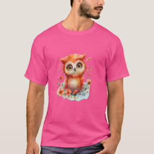 Uil met bloemen schattige uilen vliegend dier ocht t-shirt