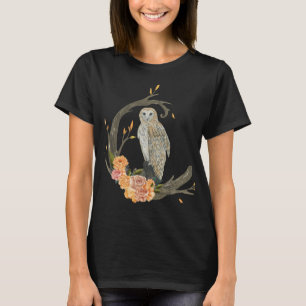 Uil met rozen T-shirt