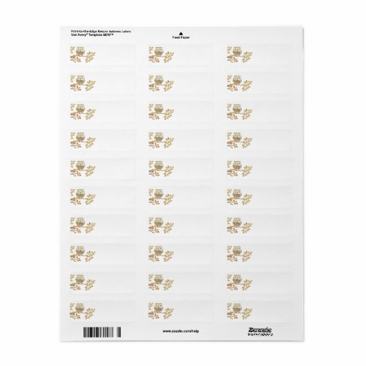 Uil met Stropdas in Tree Label (Full Sheet)
