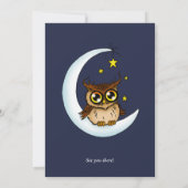 Uil Moon Blue Schattigee Sterren Kaart (Achterkant)