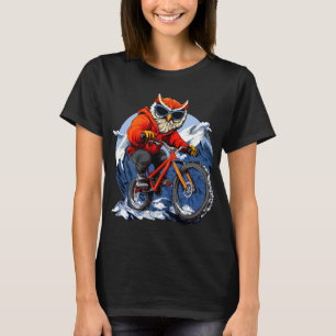 Uil mountainbiker / fiets uil t-shirt