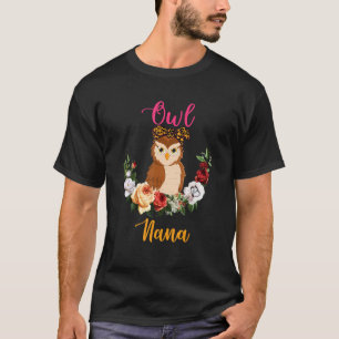 Uil Nana Bloemige Uil Vlinderdas Liefhebber Moeder T-shirt