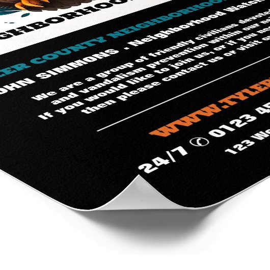 Uil ontwerp, wijk gemeenschap horloge advertentie poster (Hoek)