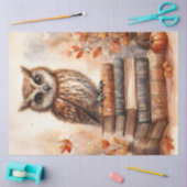 Uil op boeken Herfst Waterverf Tissuepapier (Craft)
