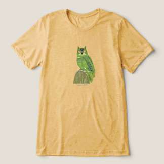 Uil op cactus Tri-Blend shirt