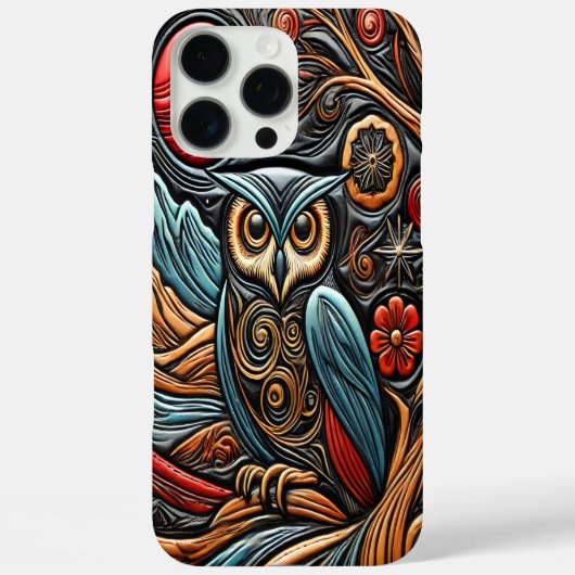 Uil op de boom onder een rode maanlicht Case-Mate iPhone case (Achterkant)